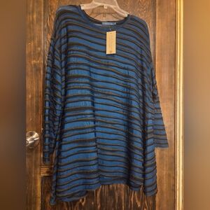 NWT Cut Loose Blue and Black Striped Tunic Sz 2X